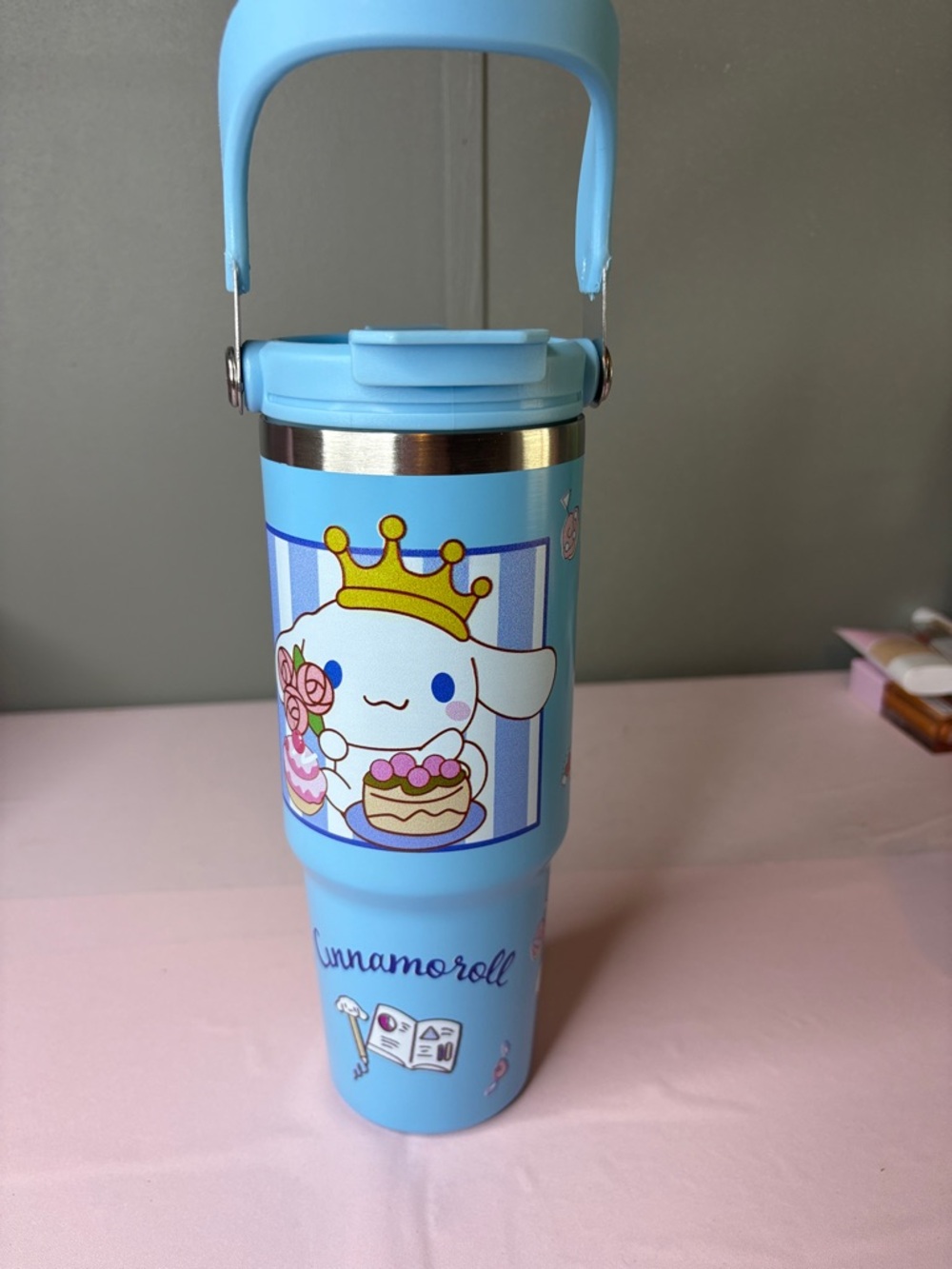 Hello Kitty Cinnamoroll Blue Character Travel Tumbler